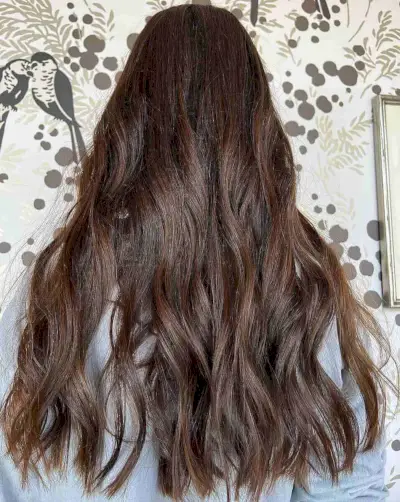 Brunette Balayage with Warm Brown Tones
