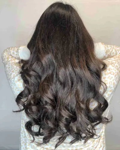 Very Dark Brunette Hair with Soft Curls