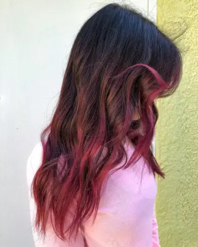 Black Hair Pop with Pink Highlights