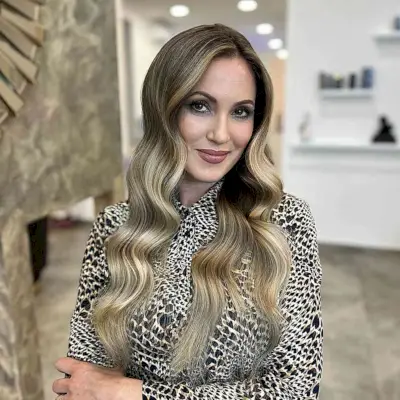 Long Blonde and Brunette Balayage Colored Hair