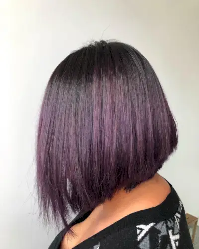 Violet Plum Color on Short Hair