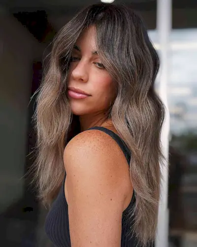 Teddy Bear Brown Hair with Ash Brown Balayage