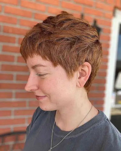 Deep Pumpkin Spice Pixie Hair