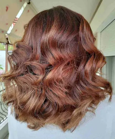Chestnut Red Pumpkin Spice Hair with Medium Layers