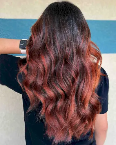 Full Tease and Foil Red Balayage