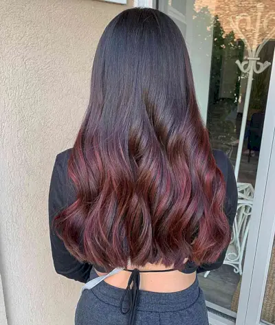 Black to Wild Cherry Ombre