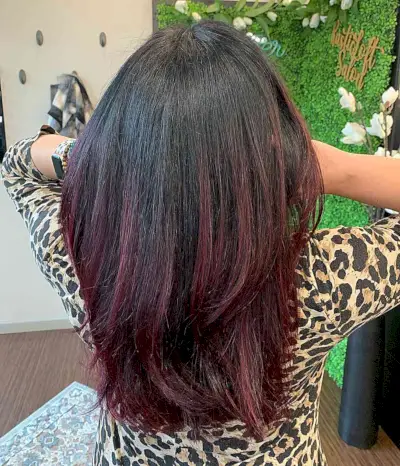Black and Burgundy Ombre