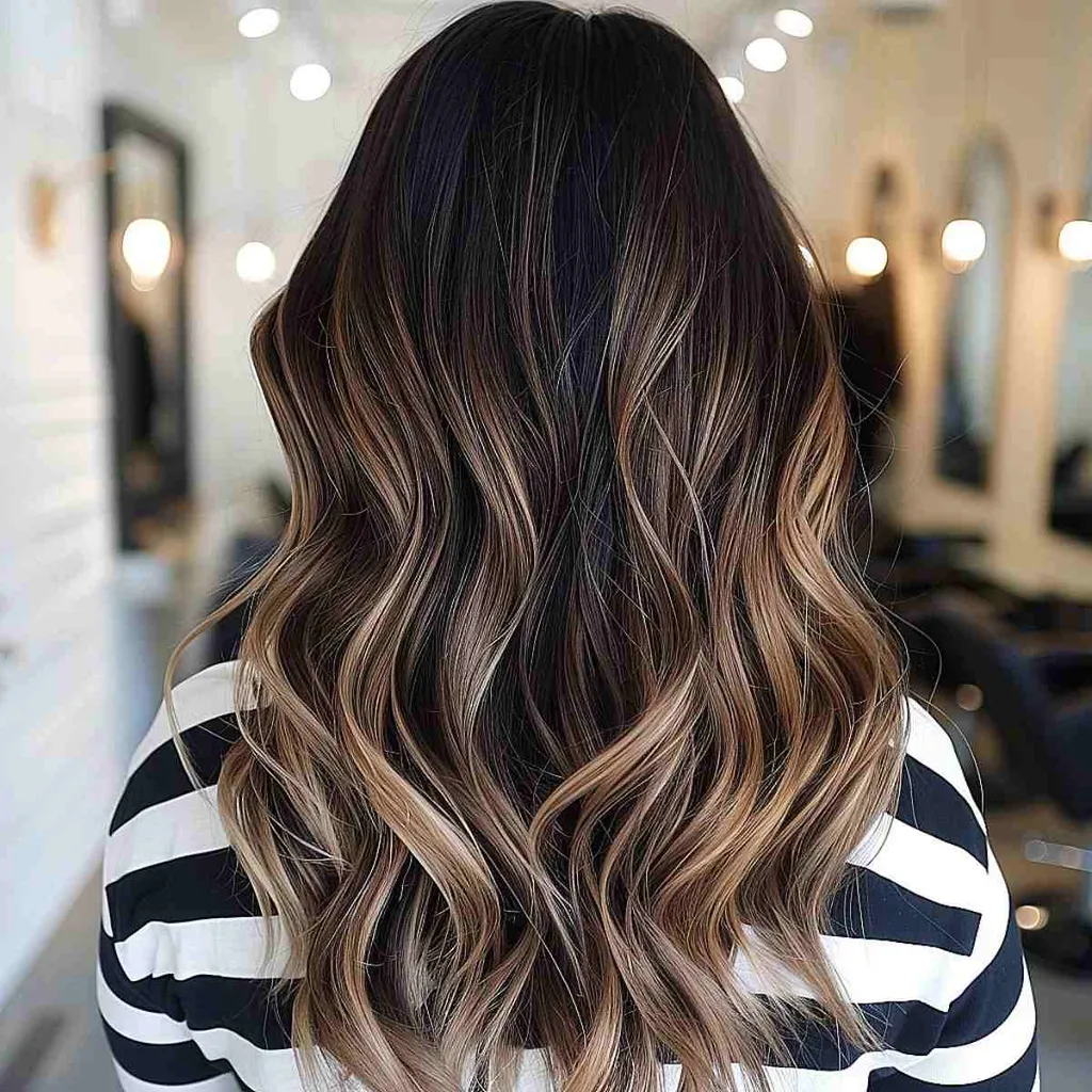 Tmavá barva na vlasy Balayage Ombre' title=