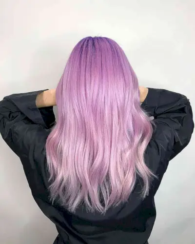 Pastel pink and purple hair color