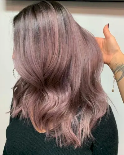 Silver and pastel Pink Balayage