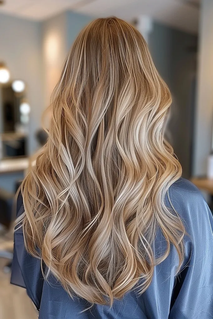 Balayage blond barva na vlasy' title=