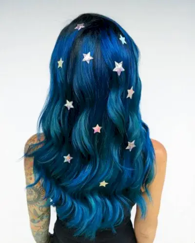 Star-Gazing Blue Hair on Black Roots