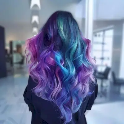 Aqua In Space Galaxy Hair