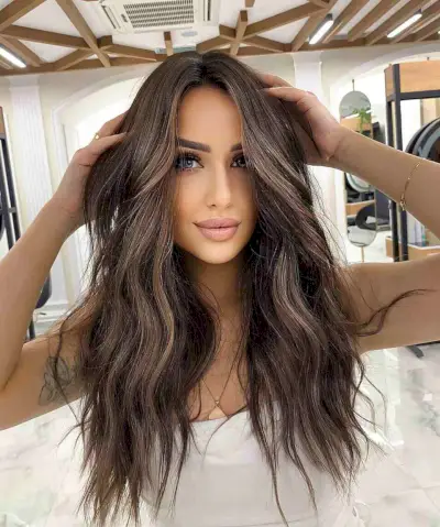 Long Choppy Layers and Brown Balayage
