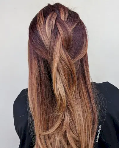 Light Blonde Balayage on Red Hair