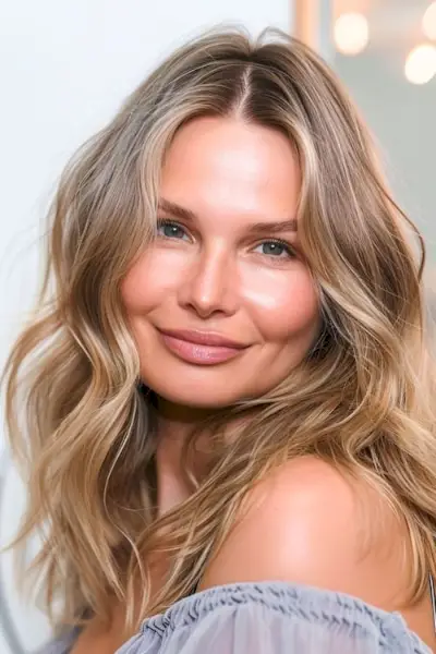 ダークブロンドの波。