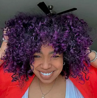 Medium-Length Midnight Purple Curls