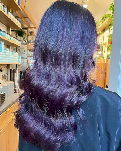 Long Waves with Midnight Purple Streaks