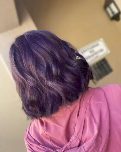 Light plum purple brown hair