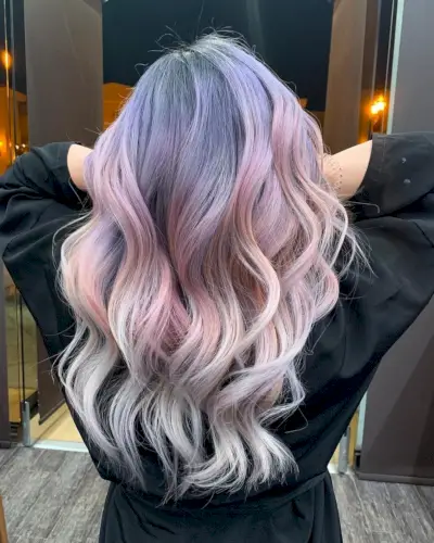 Light pink and purple hair