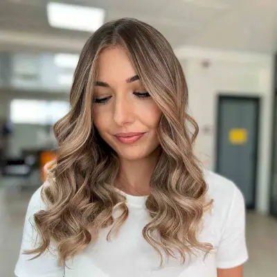 Soft Bronde with Curled Ends