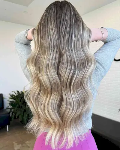 Dark Brown to Blonde Ombre Balayage for Longer Locks