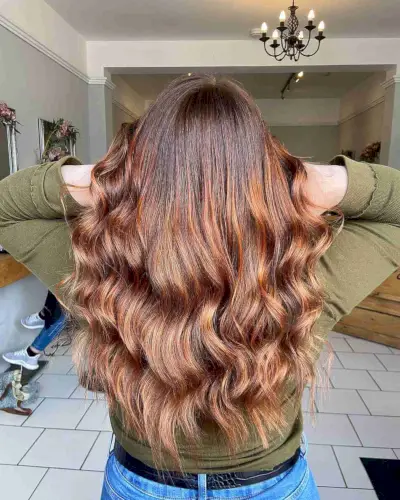 Autumn Copper Balayage with Auburn Tones