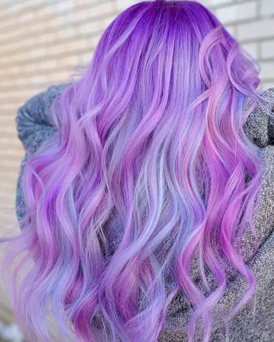 Melted Purple Cotton Candy Shade for Longer Hair