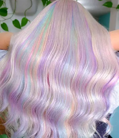 Iridescent Cotton Candy Color for Long Locks