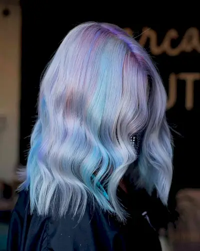 Layers of Light Blue and Purple Cotton Candy Tones