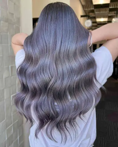 Smokey Blue Lilac Hair Color