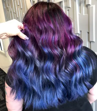 Dark Purple to Denim Blue Ombre