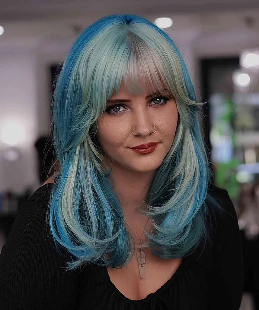 Păr Balayage Blue Minty' title=