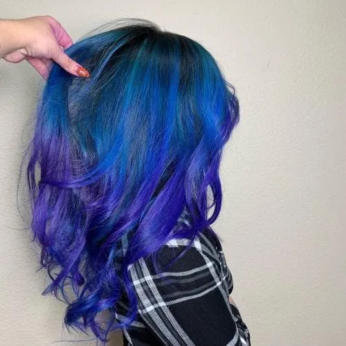 Dip Dye violet et bleu' title=