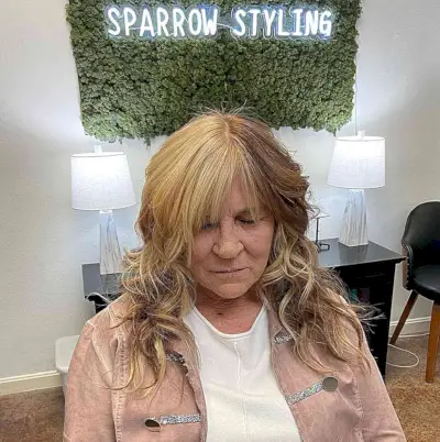 Caramel Blonde-Brown Split Hair Dye for Older Women