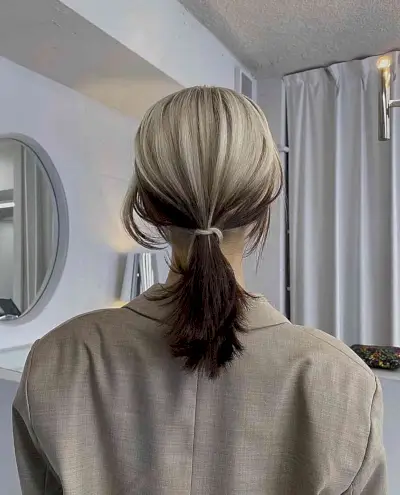 Medium Two-Toned Brown Hair with Soft Blonde