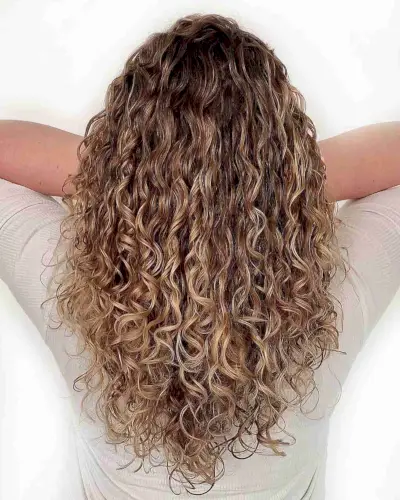 Ash Brown and Strawberry Blonde Balayage Curls