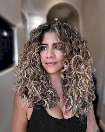 Curly Sun-Kissed Balayage Hair