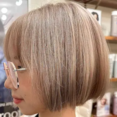Light Bronze Milk Tea for Short Hair