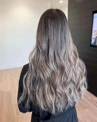 Soft Cool Milk Tea Brown Ombre Long Hair