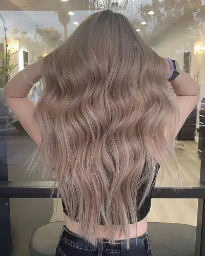 Light Milk Tea on Long Hair
