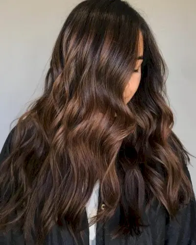 Deep Chocolate Brown Hair with Chestnut Highlights