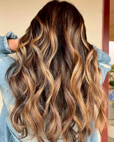yummy dark caramel with honey highlights