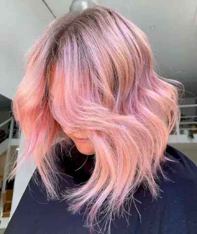 Light Pink with Brown Roots