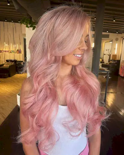 Sexy Long Hair with Light Pink Balayage