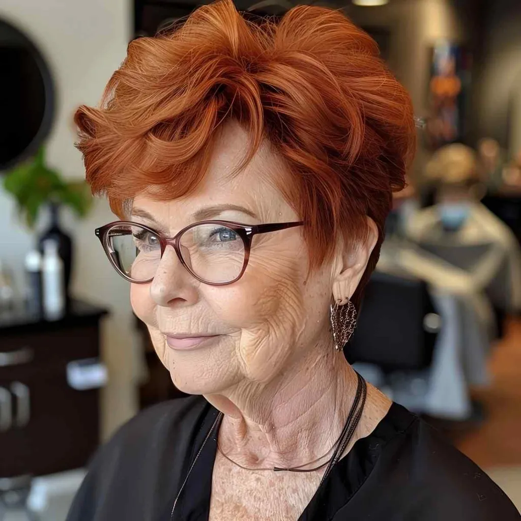 70歳のためのシナモン秋のヘアカラー' title=