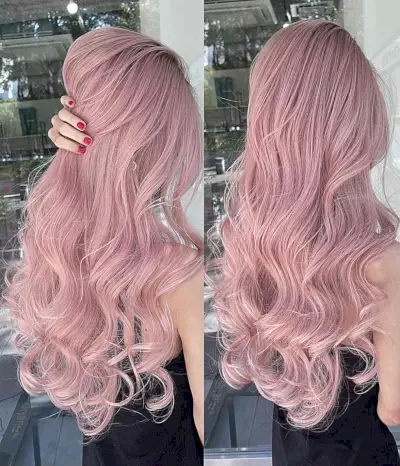 Stylish Long Pink Curled Ends for women with fine hair