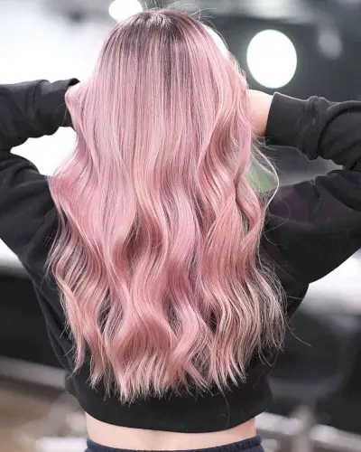 Pinkish Rose Gold AirTouch Balayage