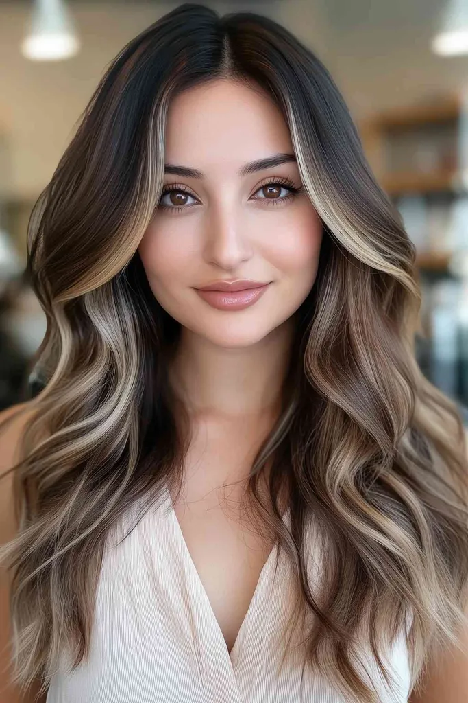 어두운 갈색 머리에 유지 관리가 적은 금발 돈 조각' title=