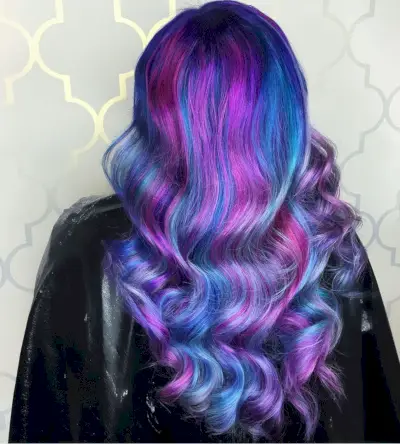 Magenta, Royal Blue and Light Blue Hair